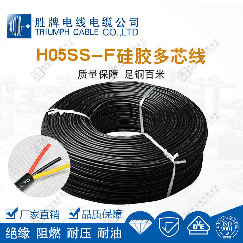 工厂直供 H05SSF 2*0VGN.-75平方欧标硅电源线 多 芯高温胶护套电 - 实物图