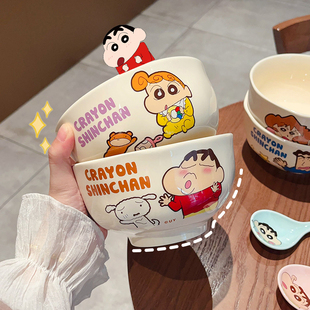 蜡笔小新陶瓷面碗家用高颜值拉面碗大号个人专用泡面碗可爱汤碗