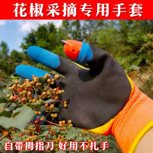 摘花椒专用神器专用手套摘椒的折花椒工具掐花椒农用拇指刀手套