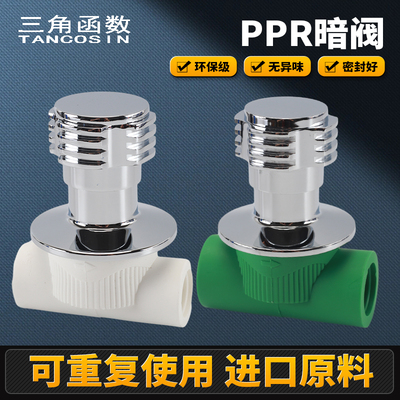 4/6分冷热水太阳能上水总阀20PPR暗阀水管接头配件25暗装阀门开关