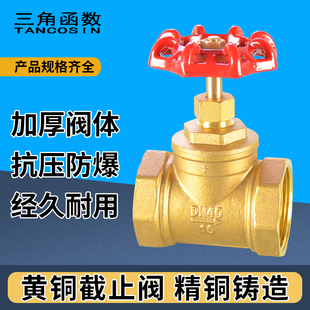 2寸加厚黄铜管道自来水表开关阀门 黄铜截止阀闸阀4 6分1 1.2 1.5