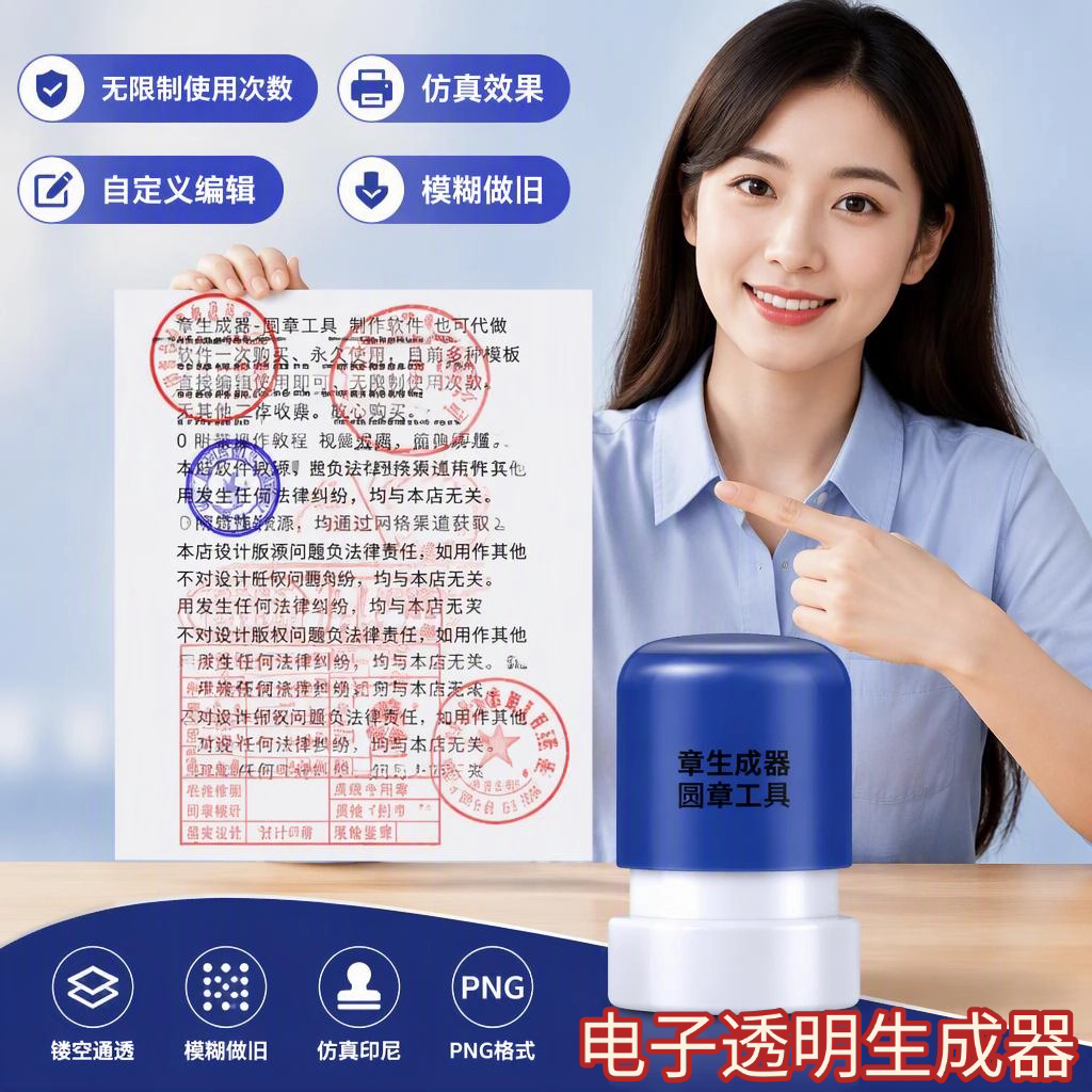 电子版印章生成器软件PNG透明刻录盘个性化服务