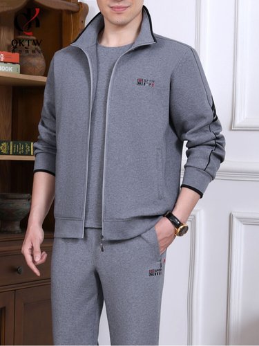 休闲运动套装男2025秋冬季新款中老年高端气质宽松卫衣长裤两件套