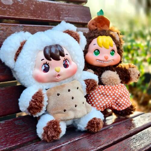 正版52TOYS饼饼兔盲盒LITTLE BUNS融化在一起毛绒挂件手办礼物