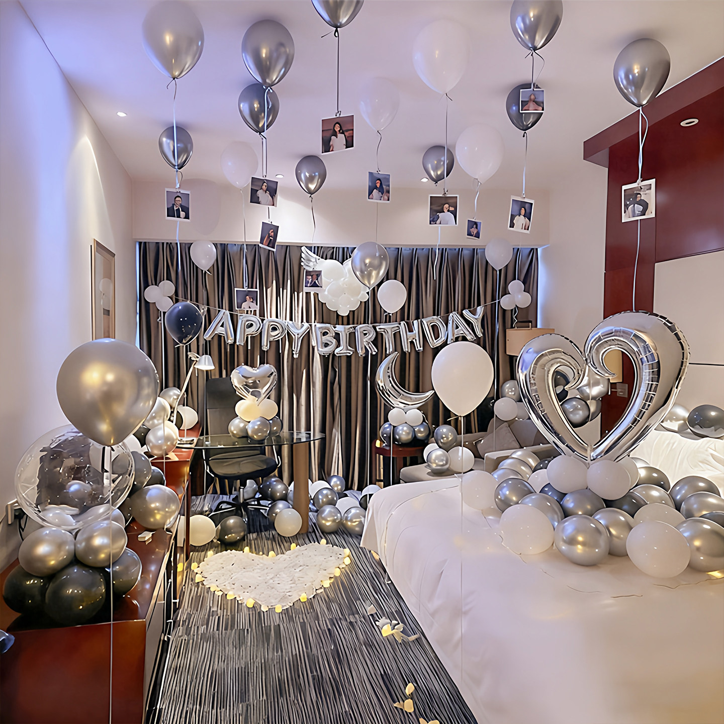 酒店卧室家用生日场景布置装饰品