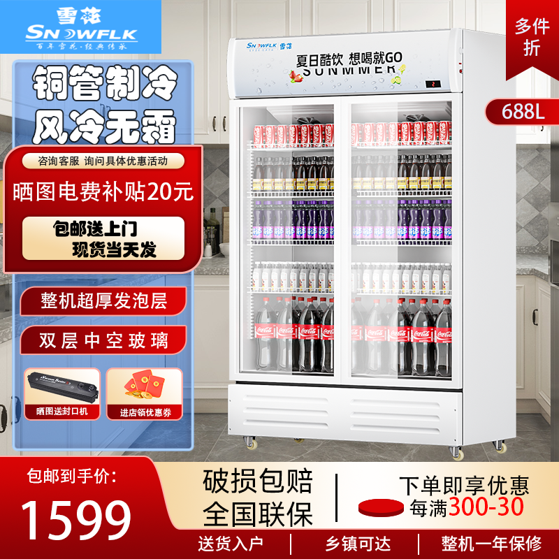 雪花展示柜冷藏商用大容量超市饮料啤酒立式冰柜冰箱保鲜柜家用怎么看?