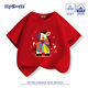 T恤半袖 夏季 2026新款 马年红色儿童短袖 男女孩中大童装 本命年百搭
