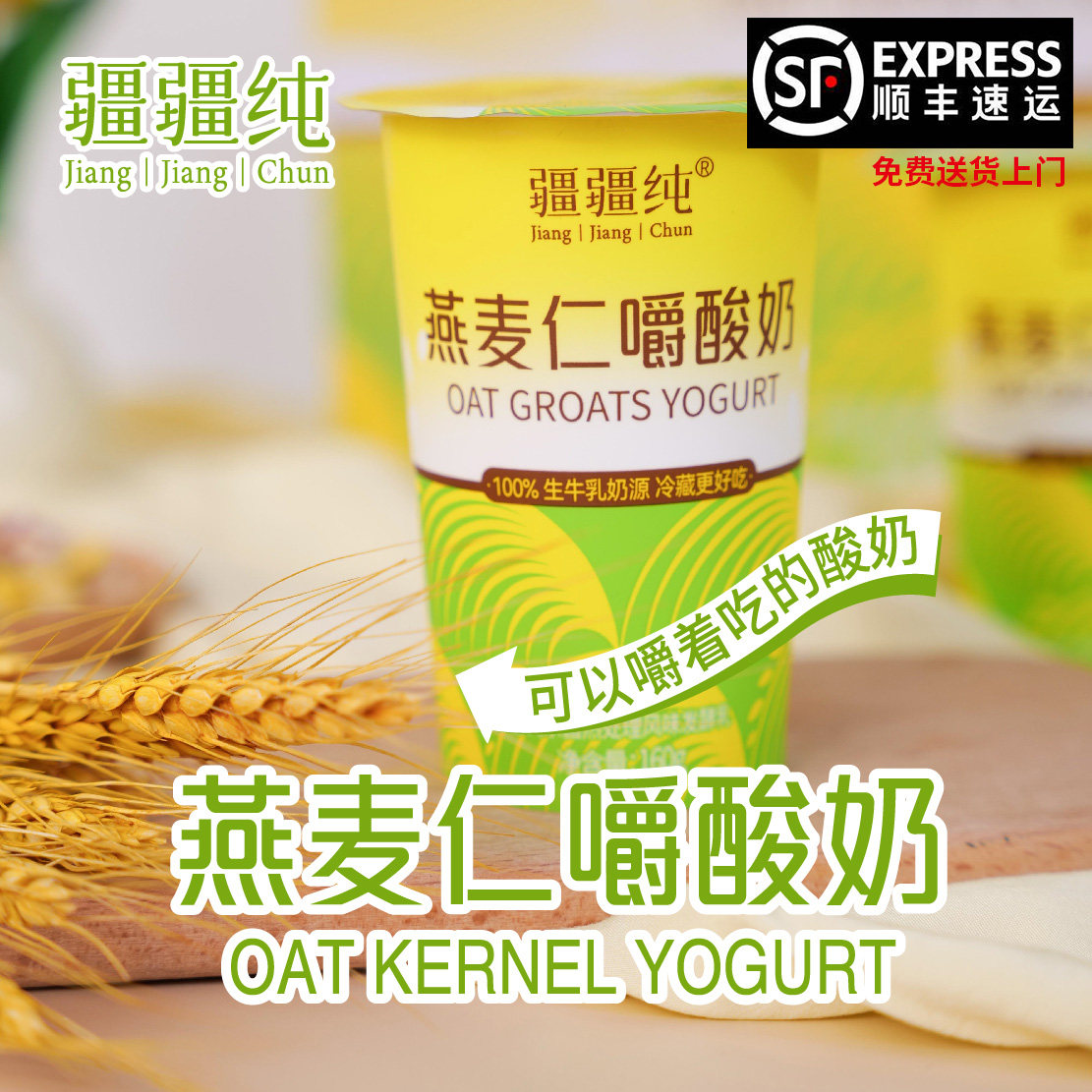 疆疆纯燕麦仁嚼酸奶160g*10整箱嚼着吃的谷粒燕麦酸奶风味发酵乳