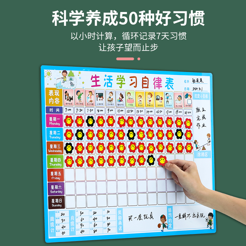 儿童成长自律表计划表知来鸟