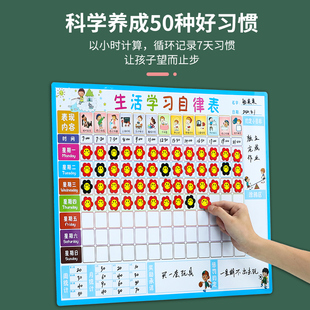 儿童成长自律表墙贴小学生奖励好习惯学习自律成长积分记录生活小孩规矩表时间管理幼儿园暑假寒假计划安排表