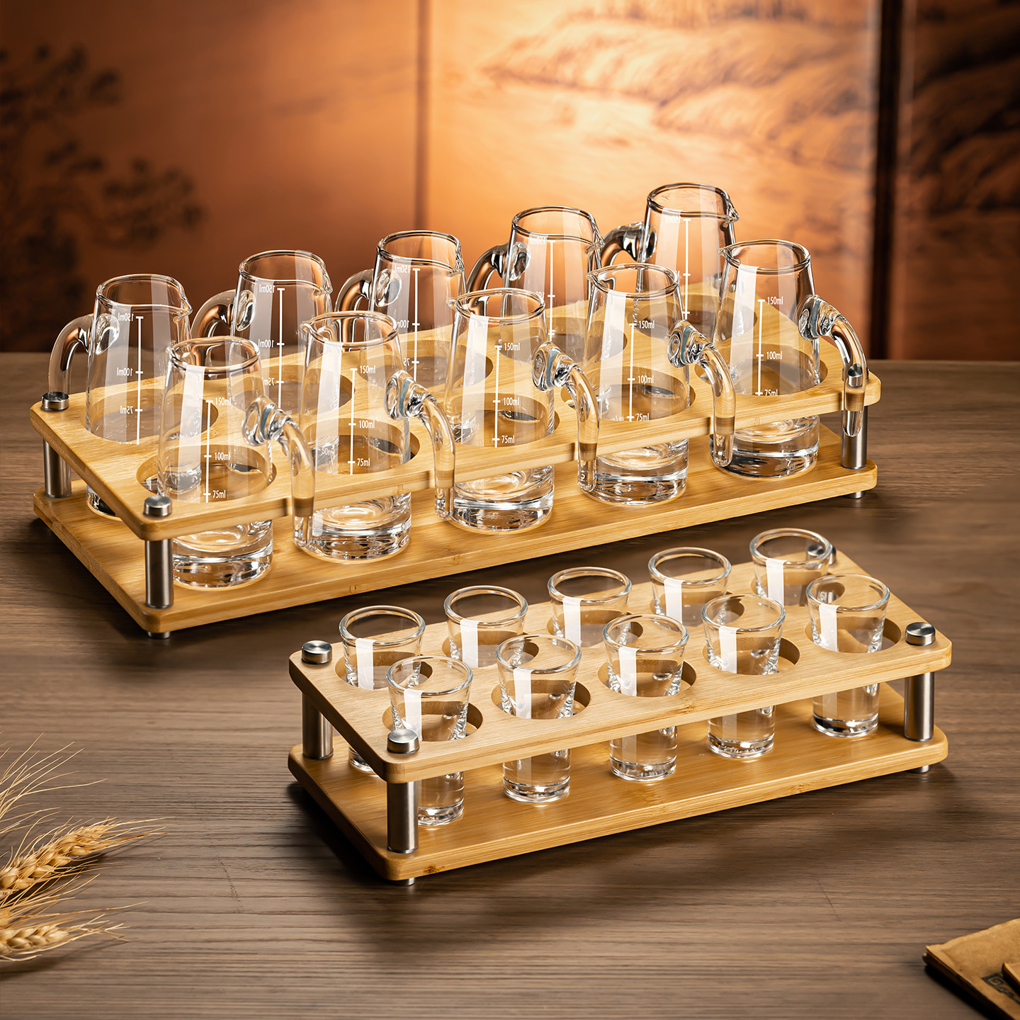 【10壶10杯+杯架】白酒杯分酒器