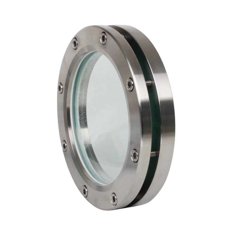 304不锈钢法兰视镜卫生级对夹玻璃视盅内六角人孔焊接视窗dn50/80