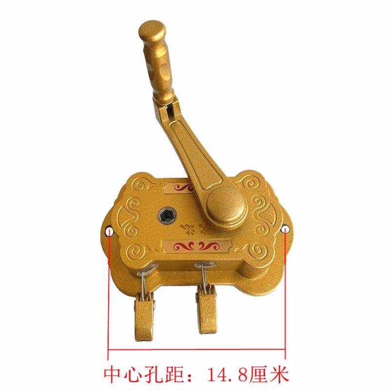 阳台升降晾衣架双杆手摇器配件晒衣架金色动滑轮升降器助力摇把手