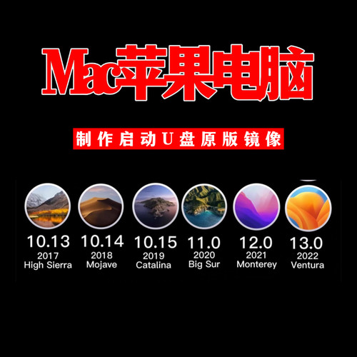 Mac苹果电脑制作启动u盘安装OS系统 所有版本可引导原版系统镜像
