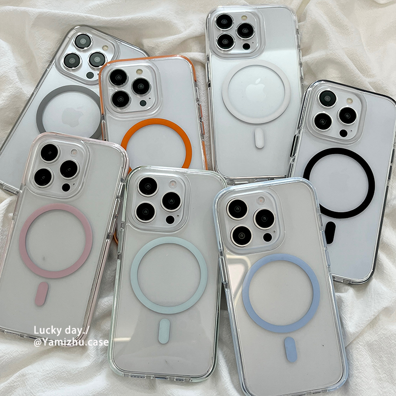 磁吸高级感透明白极简适用苹果16手机壳轻奢iPhone14pro小众16PRO新款13硅胶15ProMax女款12防摔情侣全包软壳