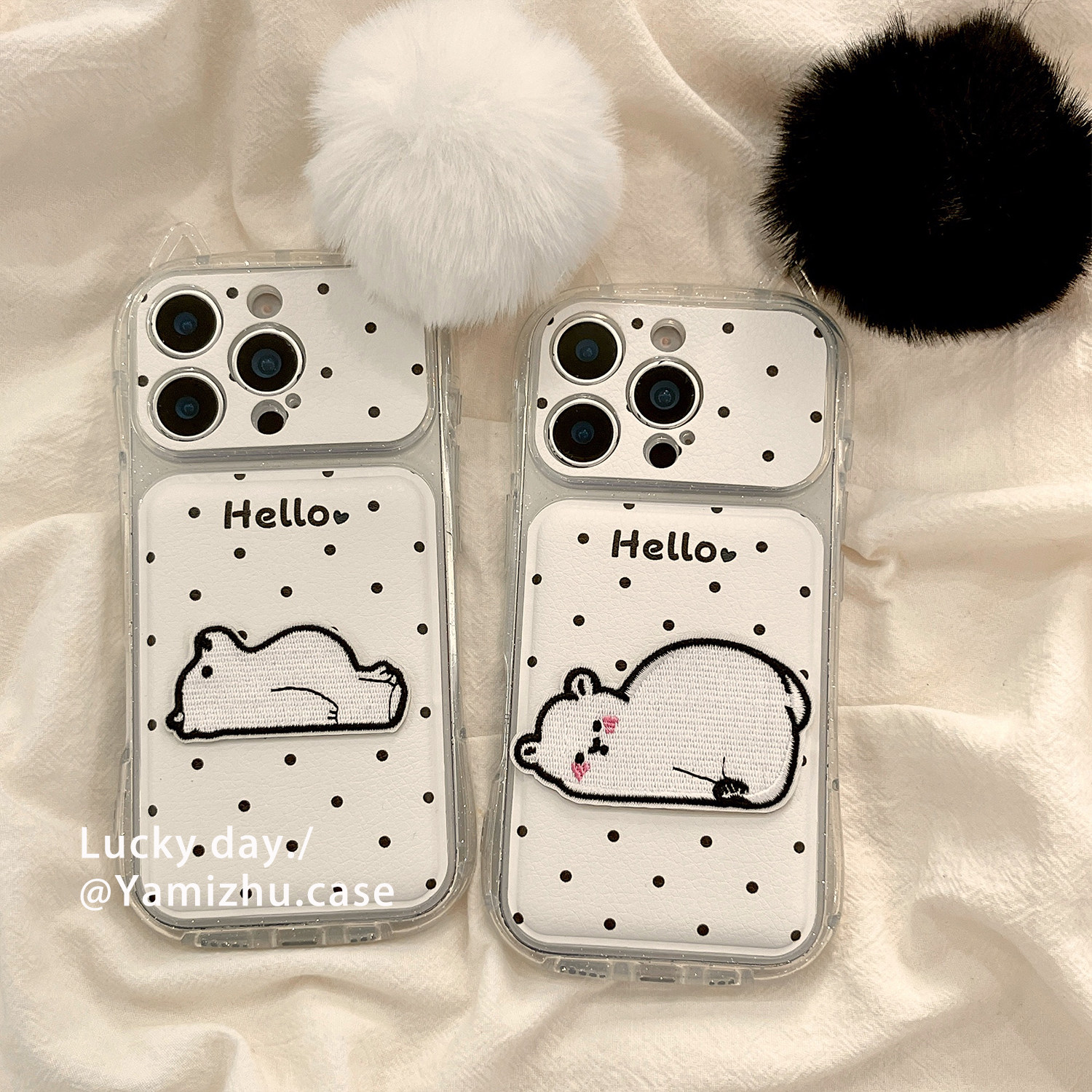 可爱卡通刺绣小熊带挂件适用苹果17PRO手机壳iPhone16ProMax新款15pro女款小众13硅胶14防摔情侣简约全包软壳,3C数码配件,手机保护套/壳,淘宝优惠券,粉丝福利购,淘宝优惠卷