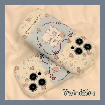 韩风可爱小熊猫咪适用iPhone15ProMax手机壳水贴14pro苹果13新款16pro女款12防摔11硅胶气垫小众创意全包软壳