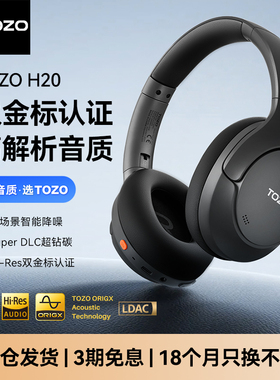 【重磅新品】TOZO H20双金标头戴式主动降噪无线蓝牙耳机带麦克风