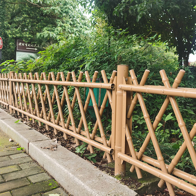 不锈钢仿竹护栏户外菜园围栏栏杆园林草坪竹篱笆新农村仿竹节栅栏