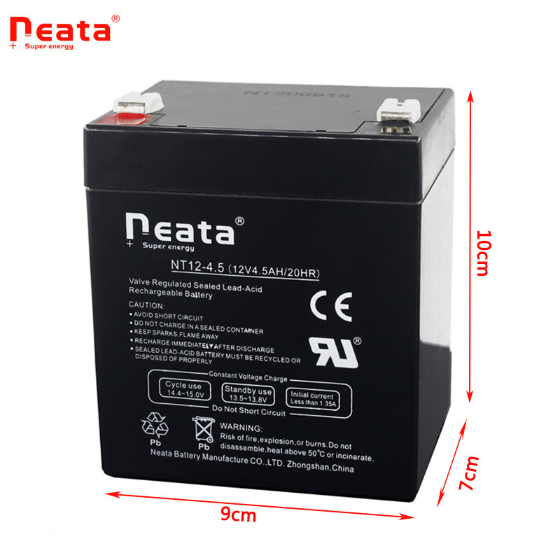 万利达音响电瓶neata12V4.5AH广场舞户外音箱卷帘门NT12-4.5电池