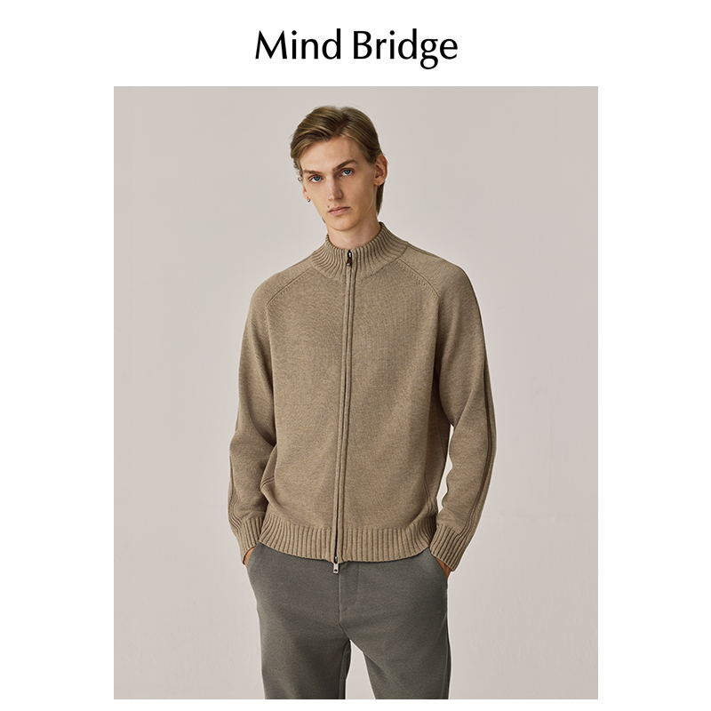 MindBridge简约复古毛衣开衫