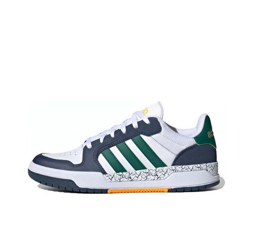 adidas neo Entrap 柔软舒适 防滑透气 低帮 板鞋 男款 白蓝绿