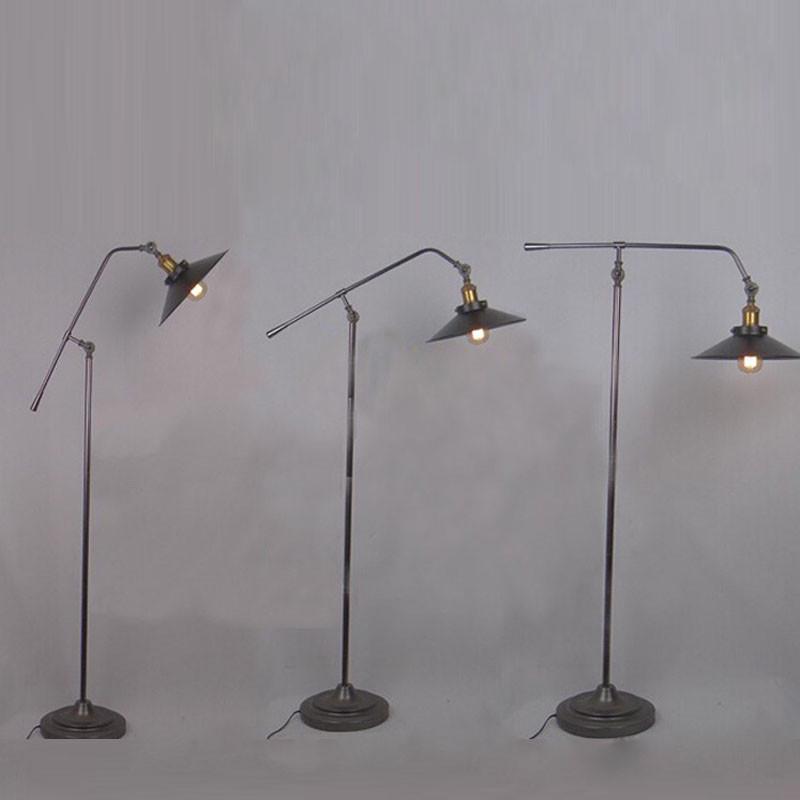 书房工业风落地灯复古怀旧美式仓库loft客厅卧室床头灯长臂钓鱼灯