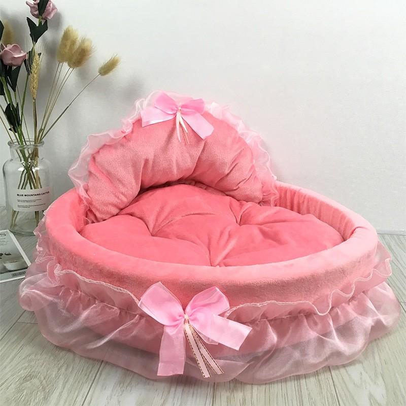 柔软春夏狗窝四季通用宠物猫窝泰迪博美贵宾小型犬网红蕾丝公主床