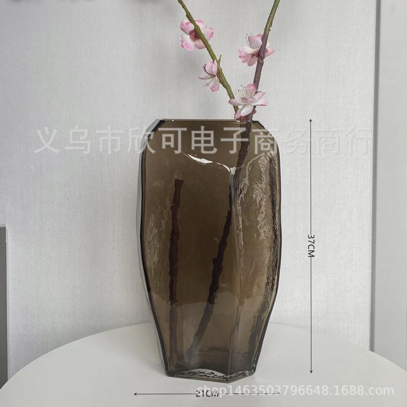 北欧风马醉木落玻璃花瓶创意插花器吊钟地大摆件客厅样板房装饰品