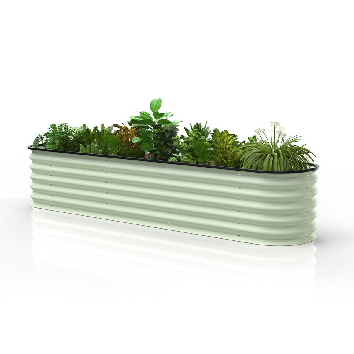 17寸金属种植箱户外花箱镀锌板种植床菜床花园床防腐防锈