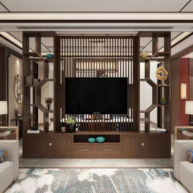 新中式入户玄关柜实木双面客厅用屏风玄关柜置物博古层架装饰墙,家居饰品,现代装饰画,淘宝优惠券,粉丝福利购,淘宝优惠卷