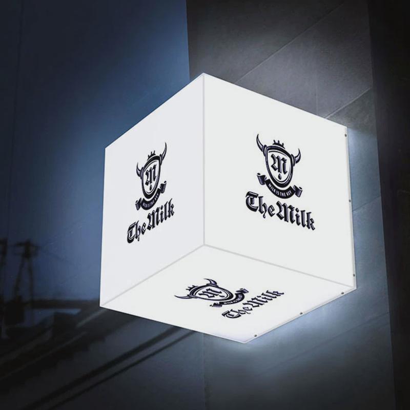 长方形亚克力发光通体灯箱镂空发光吊牌广告灯箱led广告招牌