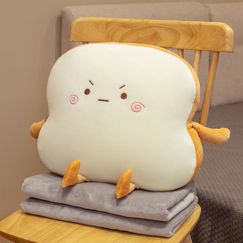 毯子抱枕二合一吐司被子两用办公室午睡靠背垫座椅垫客厅沙发靠枕