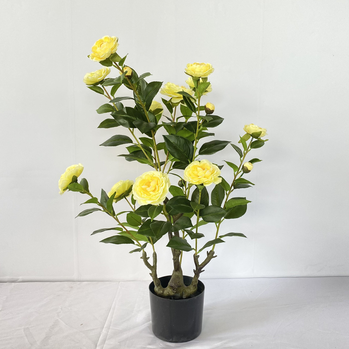 仿真茶花树盆栽花艺婚礼道具室内落地盆景网红橱窗布置装饰摆件