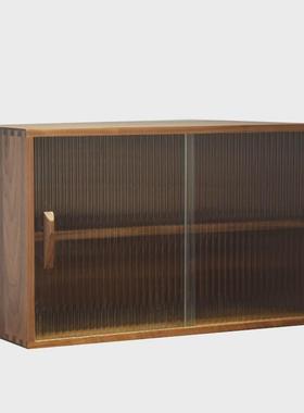 黑胡桃双门玻璃柜餐边柜碗柜酒柜客厅收纳柜文件柜欧式软装展示柜