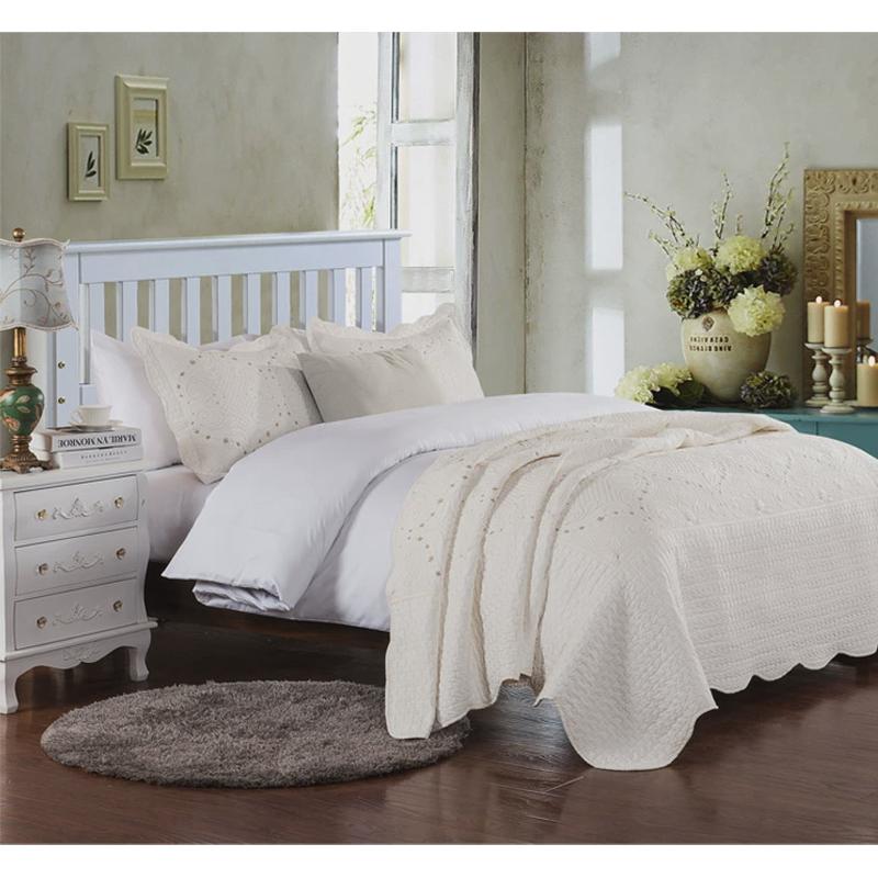 宫廷风欧式绣花床单绗缝被三件套空调被床罩床上用品床盖床裙