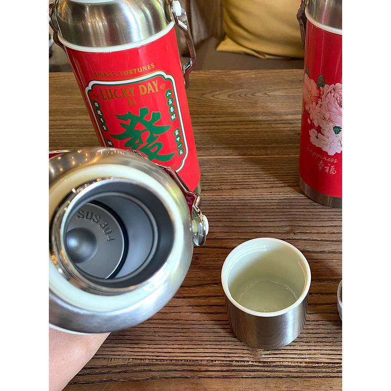 SW1C批发复古风保温杯水壶大容量怀旧老式小型便携男女士水杯宿舍