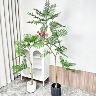 饰假边 蓝花楹仿真绿植高端轻奢大型盆栽植物室内客厅沙发绿植装