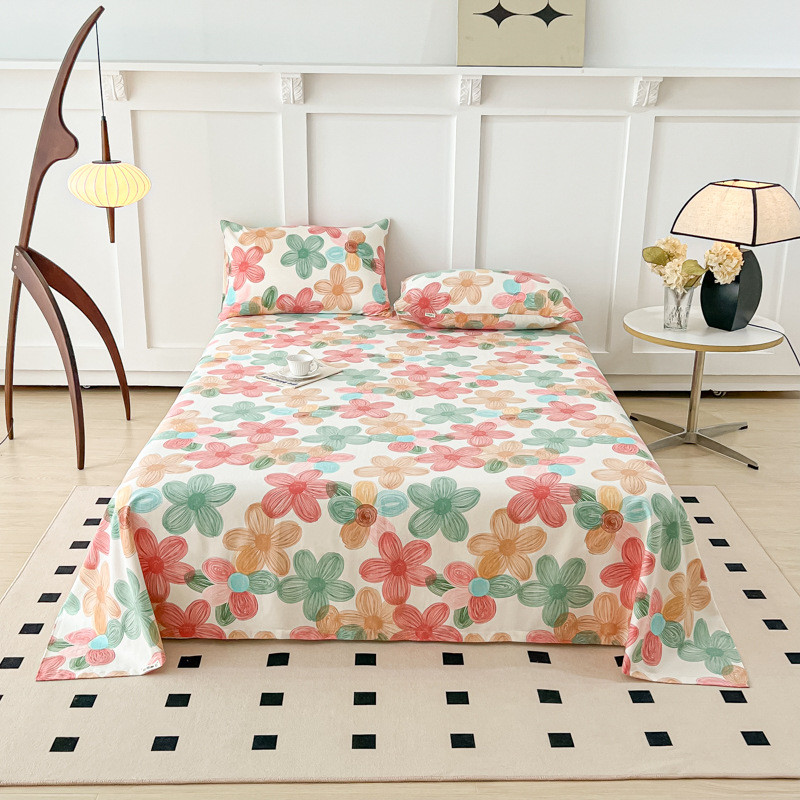 全棉生态磨毛床单单件学生宿舍三件套被单1.2米秋冬天加厚炕单1.5