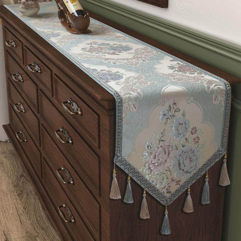 美式电视柜桌旗法式复古盖巾盖布长条高级感斗柜轻奢餐桌桌布高端