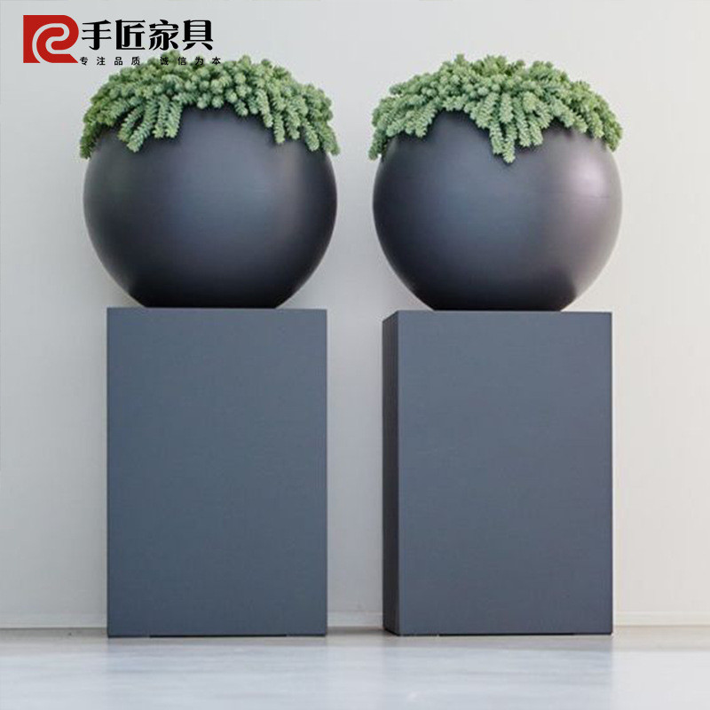 户外玻璃钢圆形花盆组合样板房酒店大口径花箱落地式室内景观摆件