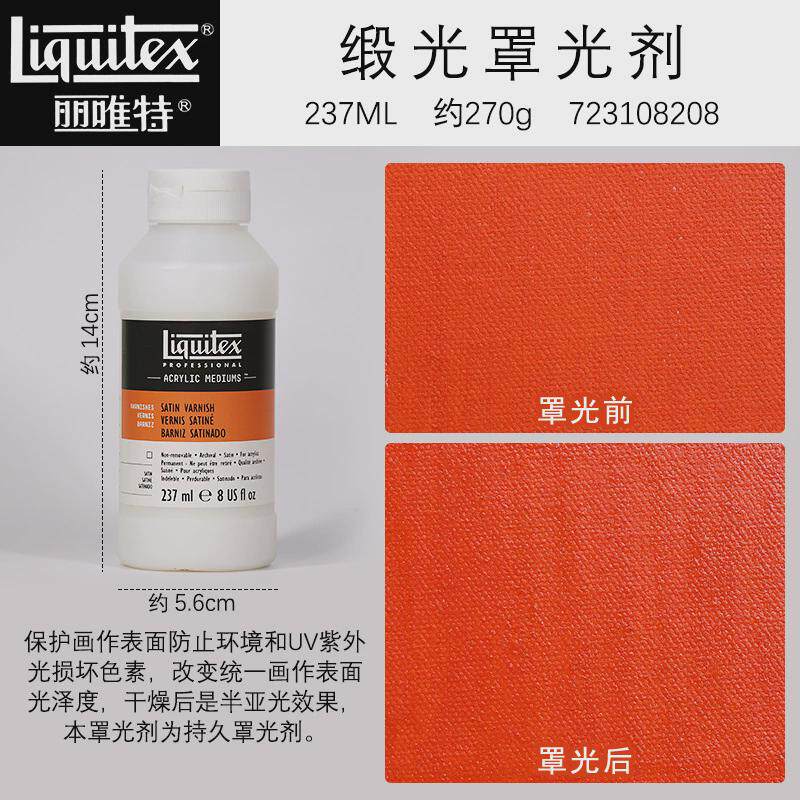 进口丽唯特亚光高亮光缎光罩光媒介剂效果流体画上光油保护液丙烯