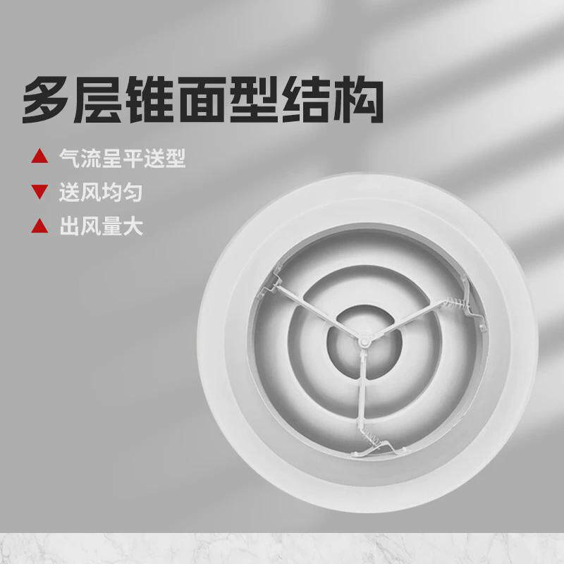 圆形百叶铝合金散流通风口扩散式器中央空调排风口圆形出风口