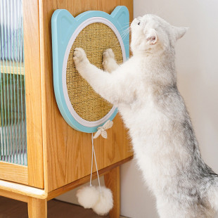 剑麻绳猫抓板不掉屑猫爪板猫咪垫子立式防猫抓圆形磨爪挠抓板贴墙