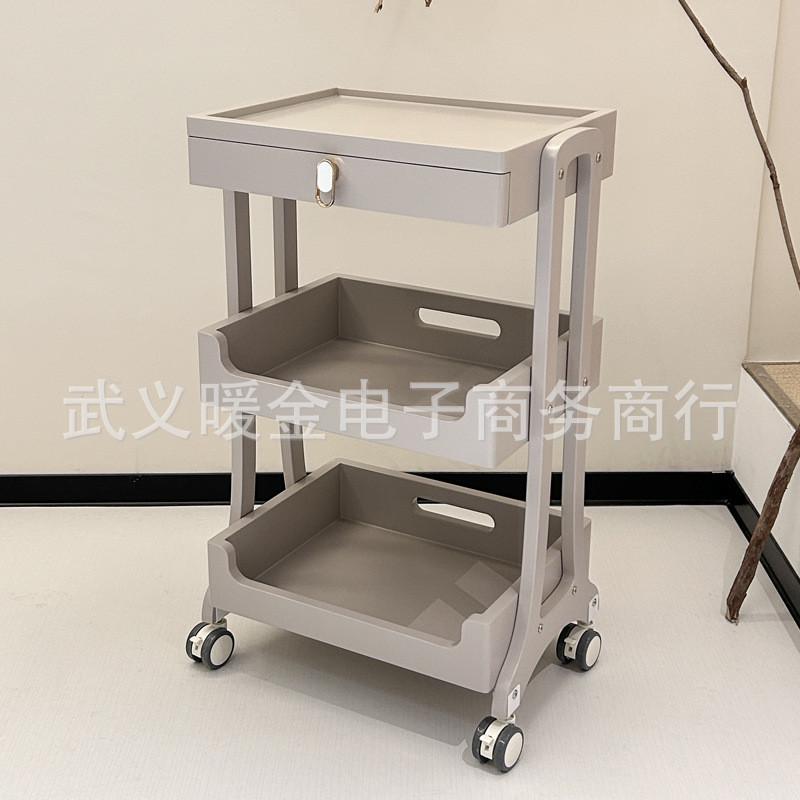 新款高端美容院小推车美甲移动睫纹绣专用美工具车白色抽屉置物架