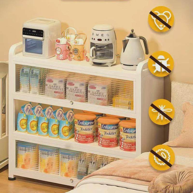 热销厨房置物架落地多层落架防尘收纳多功能餐边收纳架夹缝角桌面