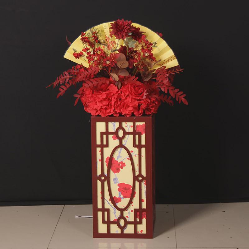 中式婚礼路引灯木棉梅花发光立柱摆件婚庆道具路引花柱新款结布置