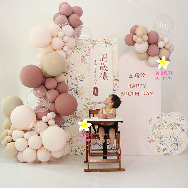 粉色气球链男女宝宝百日宴儿童周岁女孩百天生日装饰满月场景布置,节庆用品/礼品,装扮布置套餐,淘宝优惠券,粉丝福利购,淘宝优惠卷