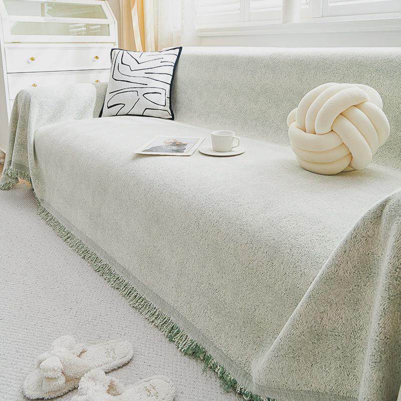 雪尼尔沙发巾高级感盖有贵妃位现代简约风沙发全盖防滑巾一片式