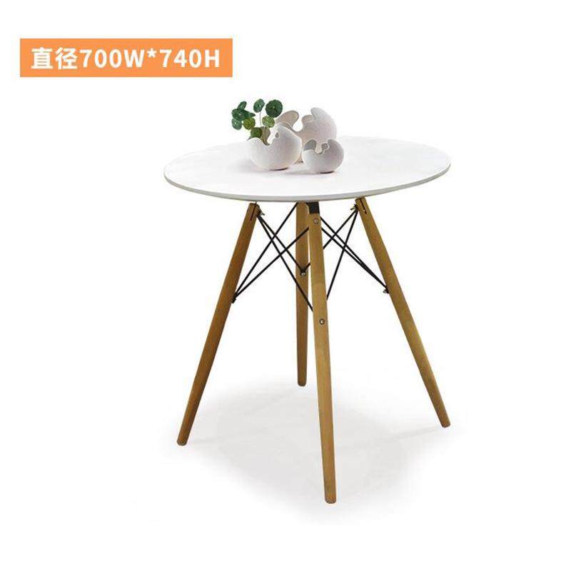 圆形小会议桌洽谈台办公室简约接待桌子白色桌会客一桌四椅组合